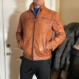 Men’s Leather Jacket - Brown - Never Worn